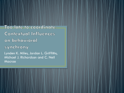 Interpersonal Coordination