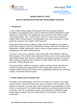 Health visiting education and development strategy
