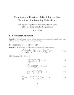 Combinatorial Identities