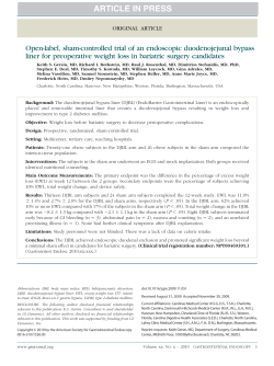 Open-Label, Sham-Controlled Trial of an Endoscopic