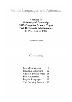 Formal Languages and Automata