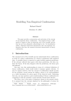 Modelling Non-Empirical Confirmation - Philsci