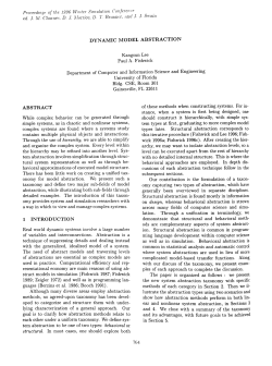 DYNAMIC MODEL ABSTRACTION ABSTRACT INTRODUCTION 7G4