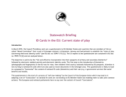 Statewatch Briefing ID Cards in the EU: Current state of play