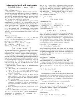 Doing Applied Math with Mathematica