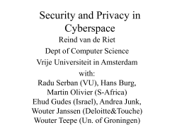 Security and Privacy in Cyberspace