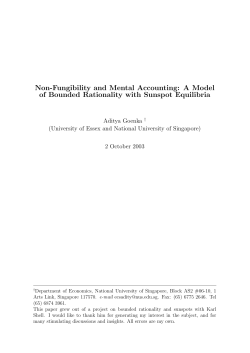 Non-Fungibility and Mental Accounting: A Model of Bounded