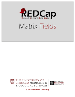 Matrix Fields - Center for Research Informatics