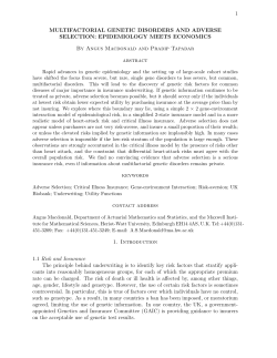 Multifactorial genetic disorders and adverse selection