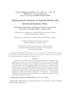 Mathematical analysis of typhoid model with saturated
