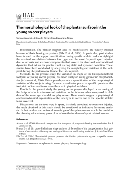 the morphological look of the plantar surface in the young soccer