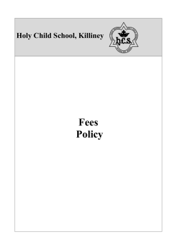 Fees Policy - Holy Child Killiney