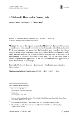 A Minkowski Theorem for Quasicrystals