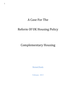 Complementary Housing - The Reform of UK Housing Policy