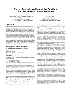Efficient and Fair Course Allocation