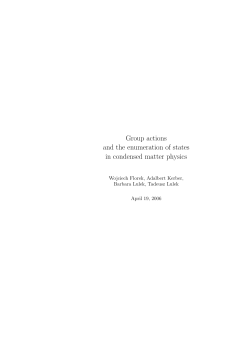 Group actions and the enumeration of states in condensed matter