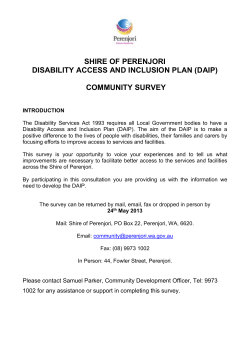 shire of perenjori disability access and inclusion plan (daip)