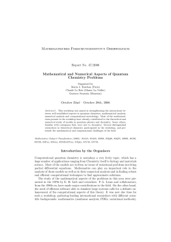 Mathematisches Forschungsinstitut Oberwolfach Mathematical and