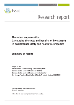 Calculating the costs and benefits of investments in occupational