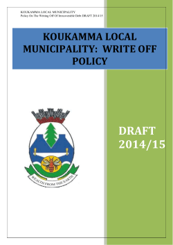 KOUKAMMA LOCAL MUNICIPALITY: WRITE OFF POLICY