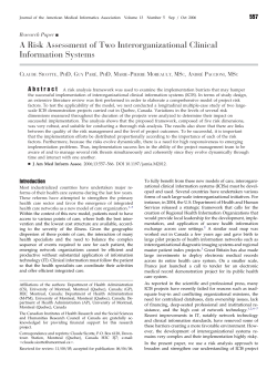 A Risk Assessment of Two Interorganizational Clinical Information