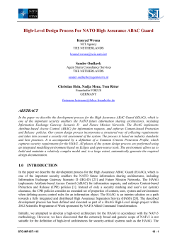 High-level design process for NATO High Assurance