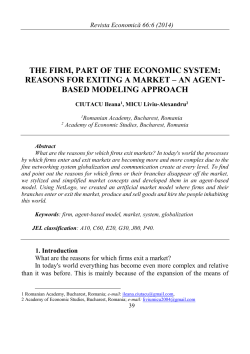 the firm, part of the economic system: reasons for exiting a market