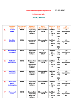 List of Saharawi political prisoners in Moroccan jails Jail 01