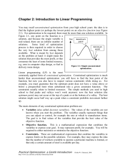 Chapter 2: Introduction to Linear Programming