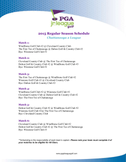 2015 Regular Season Schedule Chattanooga 2 League