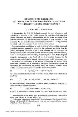 questions of existence and uniqueness for hyperbolic equations with