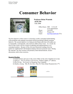 Consumer Behavior syllabus