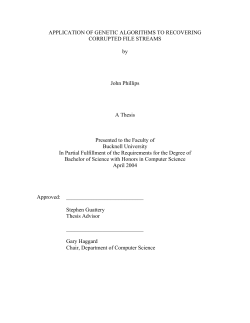 Application of Genetic Algorithms to Recovering