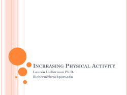 Increasing Physical Activity (PowerPoint)