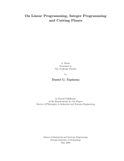 On Linear Programming, Integer Programming and Cutting Planes