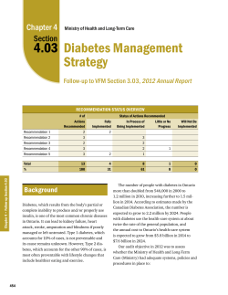 4.03: Diabetes Management Strategy - Office of the Auditor General