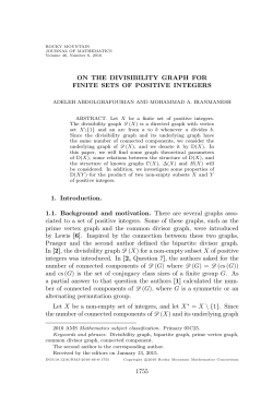 ON THE DIVISIBILITY GRAPH FOR FINITE SETS OF