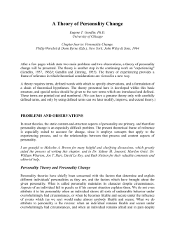 A Theory of Personality Change