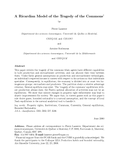 A Ricardian Model of the Tragedy of the Commons