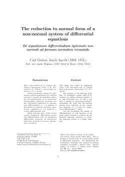 The reduction to normal form of a non-normal system of