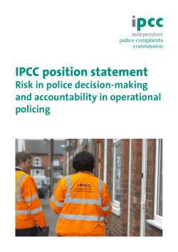 IPCC position statement - Independent Police Complaints Commission