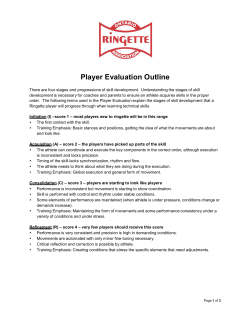 Player Evaluation Outline - Ontario Ringette Association