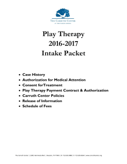 Play Therapy 2016-2017 Intake Packet