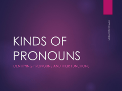 KINDS OF PRONOUNS