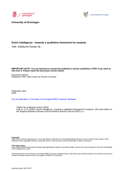 Dutch intelligence - towards a qualitative framework for analysis