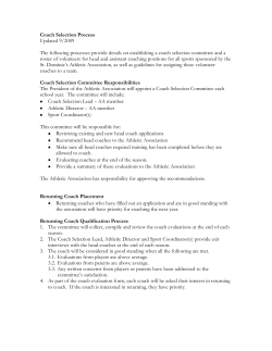 Coach Selection Process - St. Dominic, Brookfield