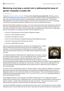 Mentoring must play a central role in addressing the issue of gender