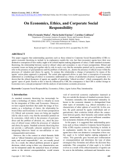 On Economics, Ethics, and Corporate Social Responsibility