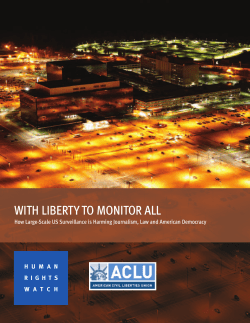 Human Rights Watch - American Civil Liberties Union