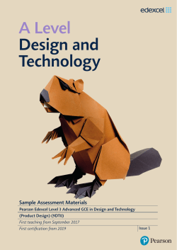 A Level Design and Technology - Edexcel